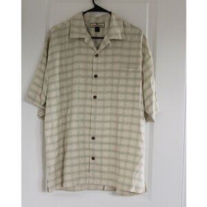 Tommy Bahama Men’s Silk Shirt Stripes Green Summer Beach Sz M